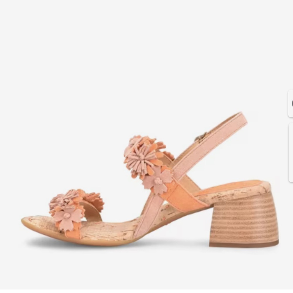 Born Springs Flower Sandals NWOB Orange Size 8M - Picture 3 of 8